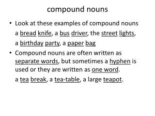 compound nouns