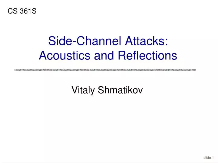 side channel attacks acoustics and reflections