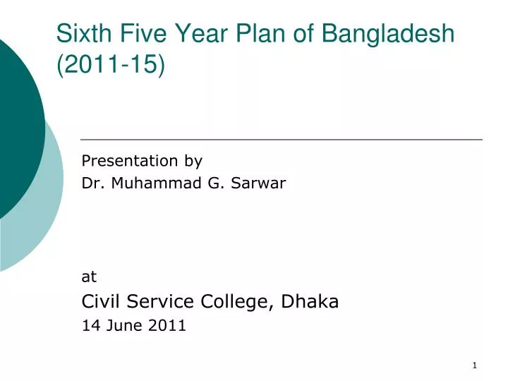 sixth five year plan of bangladesh 2011 15