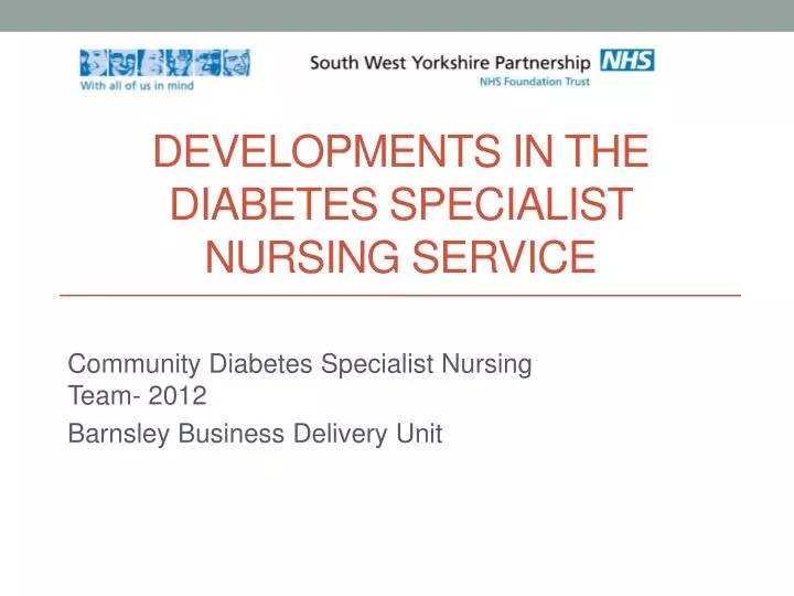 developments in the diabetes specialist nursing service