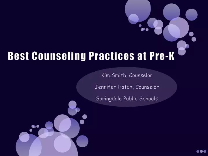 best counseling practices at pre k