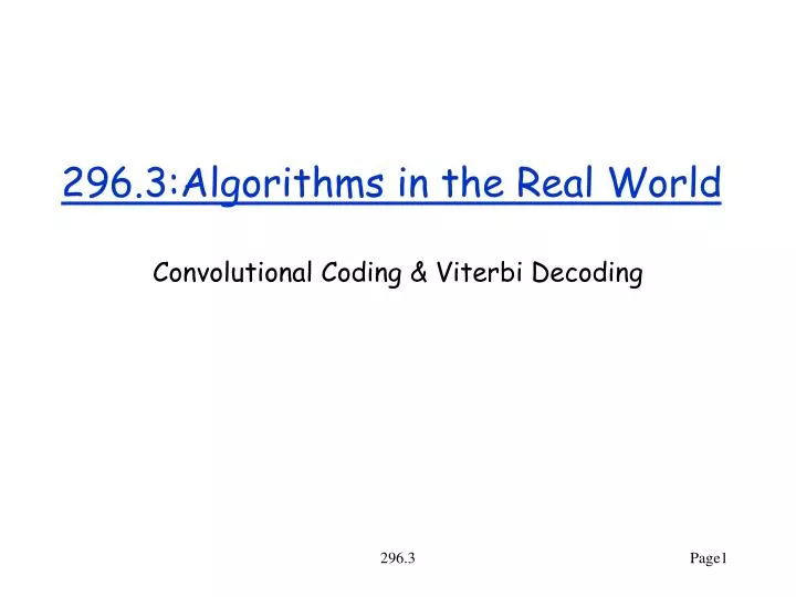 296 3 algorithms in the real world