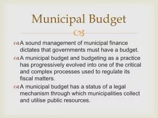 Municipal Budget
