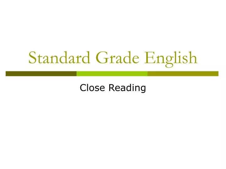 standard grade english