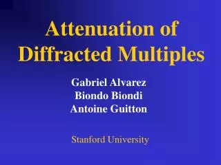 Attenuation of Diffracted Multiples