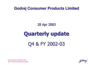 Godrej Consumer Products Limited