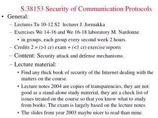 S.38153 Security of Communication Protocols