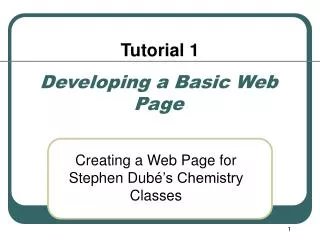 Developing a Basic Web Page