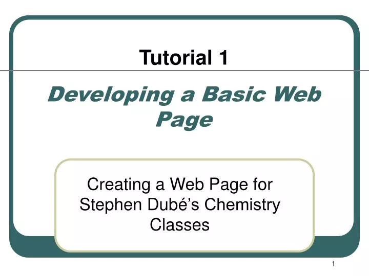 developing a basic web page