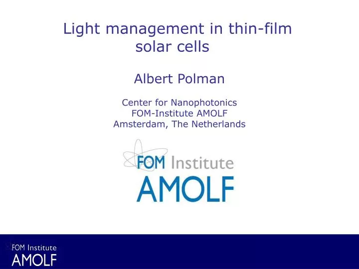 light management in thin film solar cells