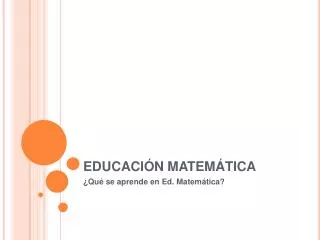 educaci n matem tica