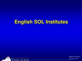 English SOL Institutes