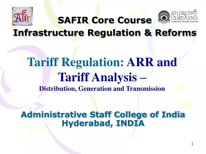 safir core course infrastructure regulation reforms