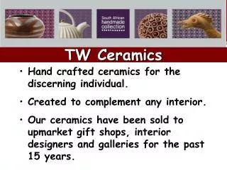 Hand crafted ceramics for the discerning individual. Created to complement any interior.
