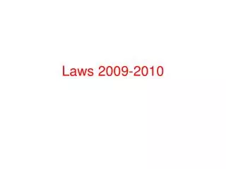 Laws 2009-2010