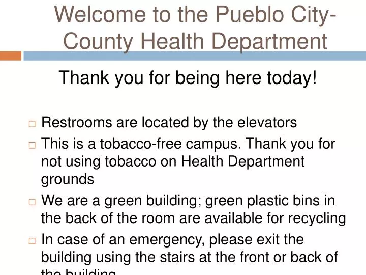 welcome to the pueblo city county health department