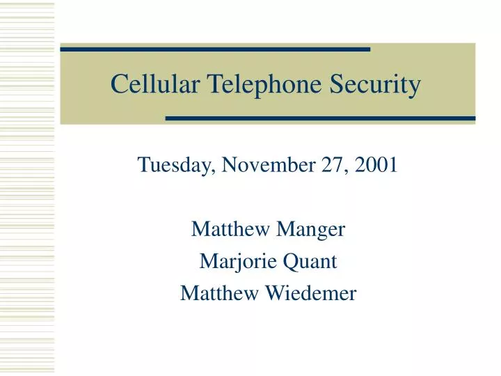 cellular telephone security