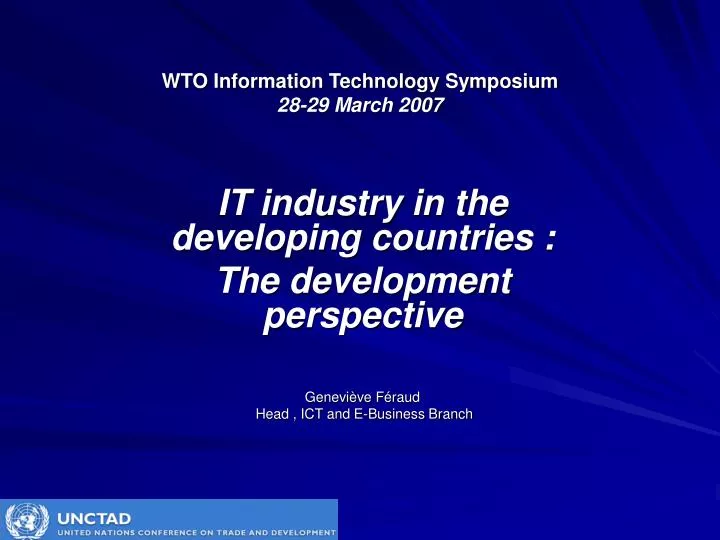 wto information technology symposium 28 29 march 2007