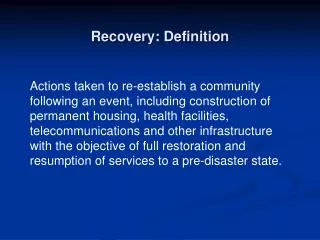 recovery definition