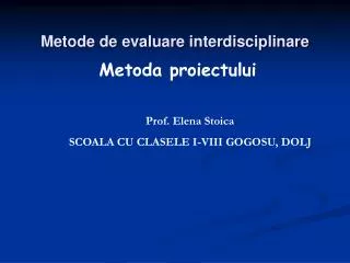 metode de evaluare interdisciplinare