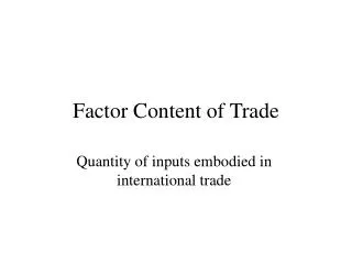 factor content of trade