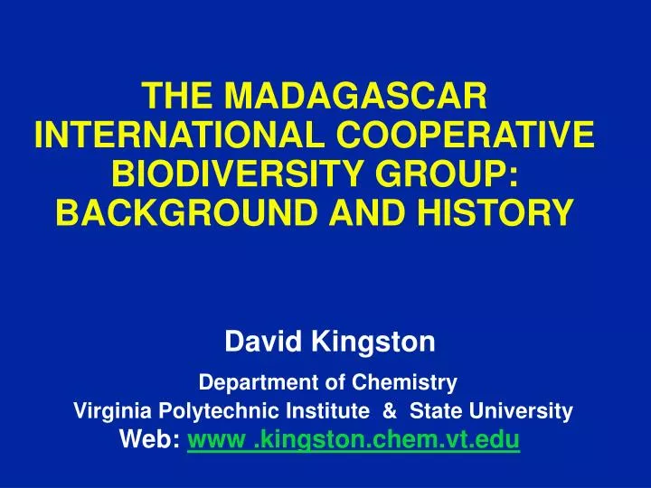the madagascar international cooperative biodiversity group background and history