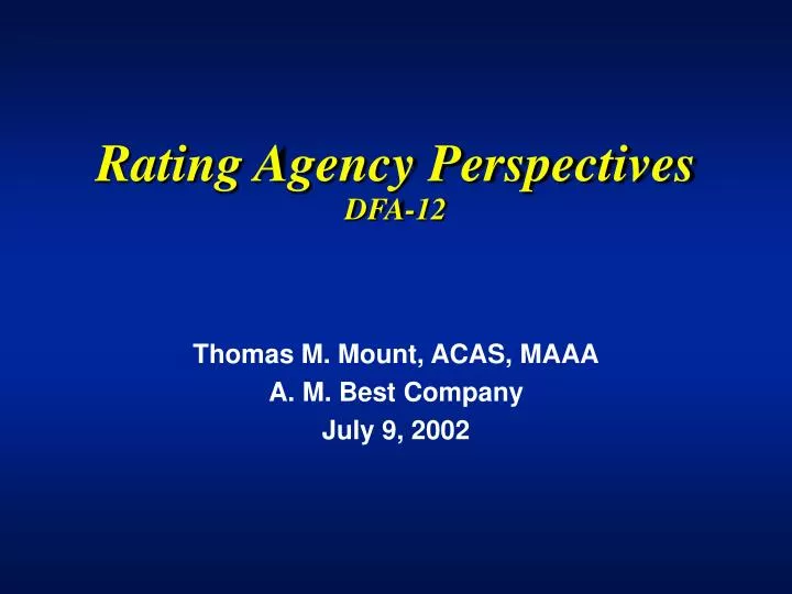 thomas m mount acas maaa a m best company july 9 2002