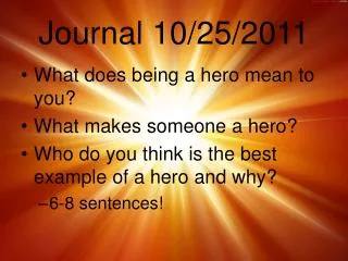 Journal 10/25/2011