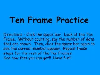Ten Frame Practice
