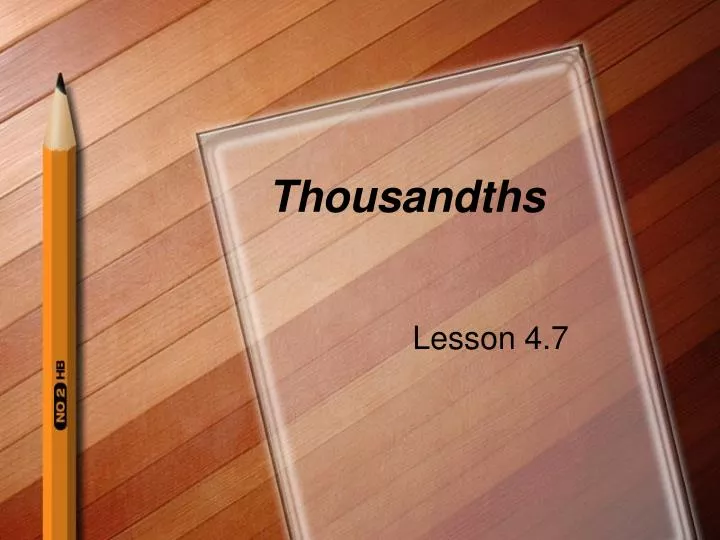 thousandths