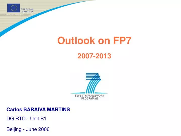 outlook on fp7 2007 2013