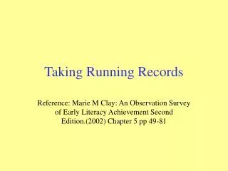 taking running records