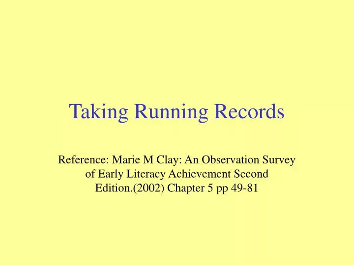 taking running records