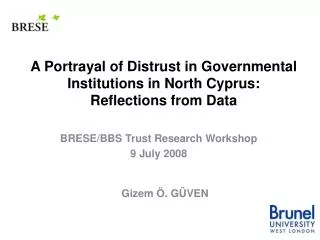 A Portrayal of Distrust in Governmental Institutions in North Cyprus: Reflections from Data