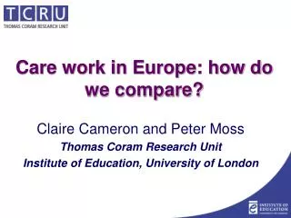 Care work in Europe: how do we compare?