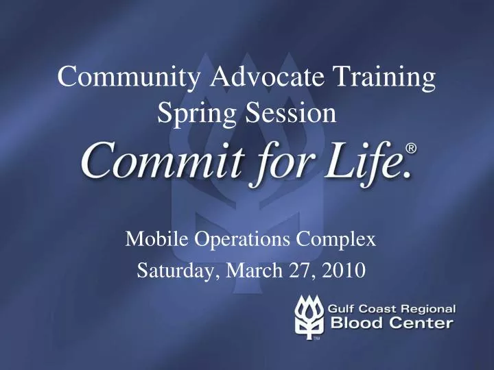 community advocate training spring session