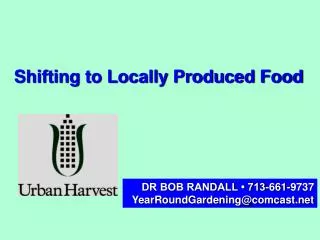 Shifting to Locally Produced Food