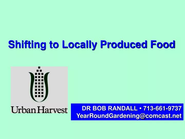 shifting to locally produced food