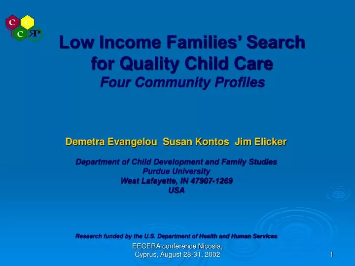 low income families search for quality child care four community profiles