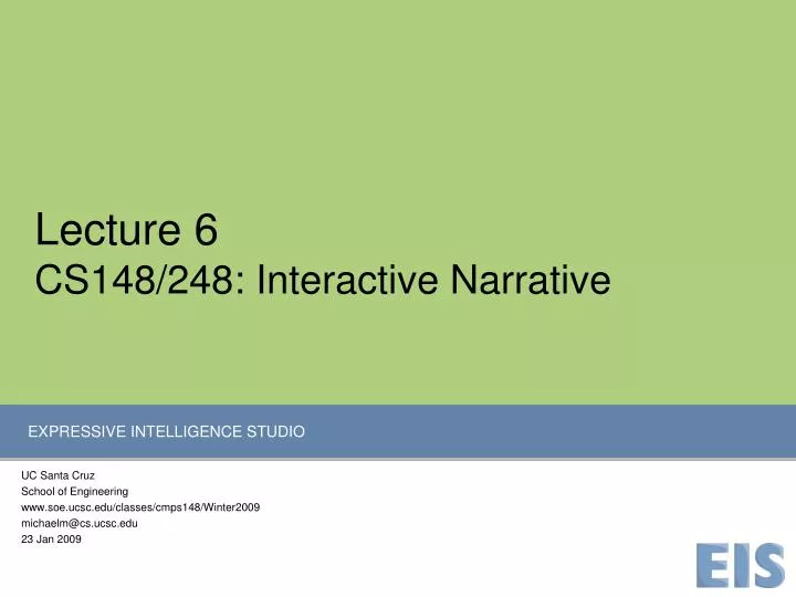lecture 6 cs148 248 interactive narrative