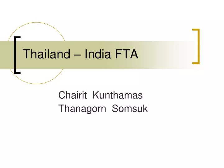 thailand india fta