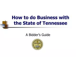 How to do Business with the State of Tennessee