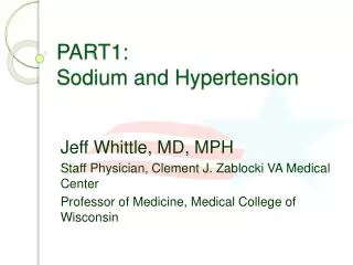 PART1: Sodium and Hypertension
