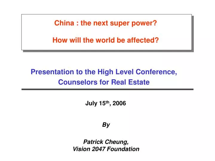 china the next super power how will the world be affected