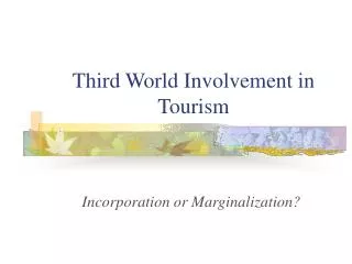 Third World Involvement in Tourism