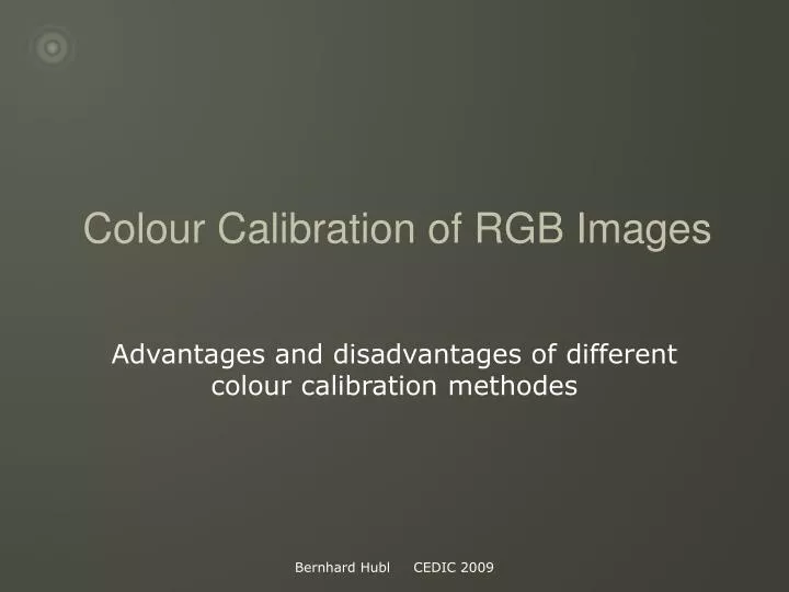 colour calibration of rgb images