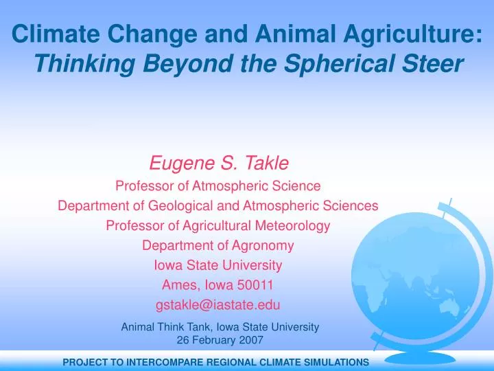 climate change and animal agriculture thinking beyond the spherical steer