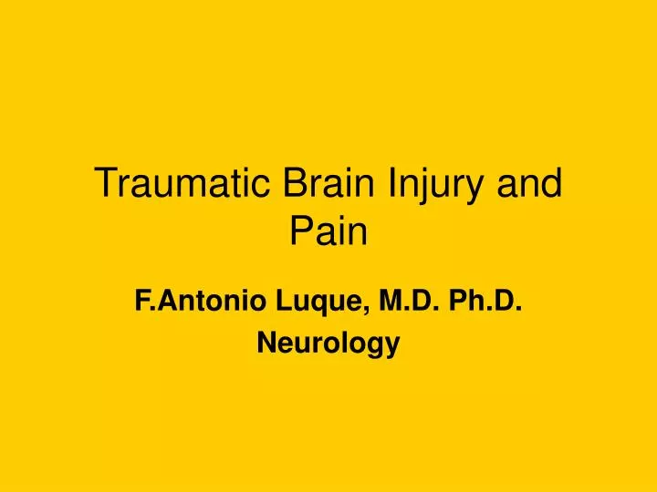 traumatic brain injury and pain