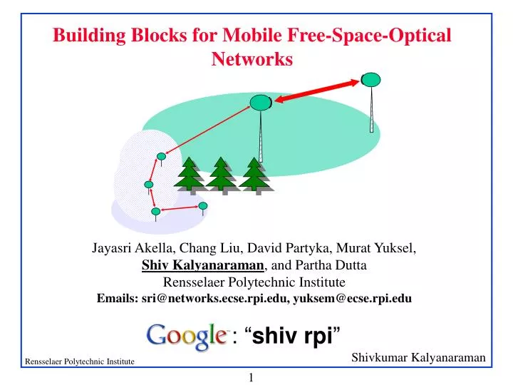 building blocks for mobile free space optical networks