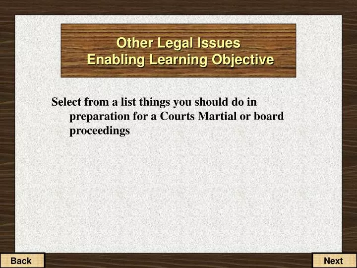 other legal issues enabling learning objective